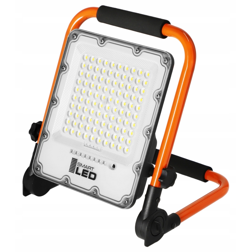 Перезаряжаемый LED‑прожектор со штативом, 50 Вт, 3,2 В, 4500 К, аккумулятор 5000 мА·ч, IP65, оранжевый