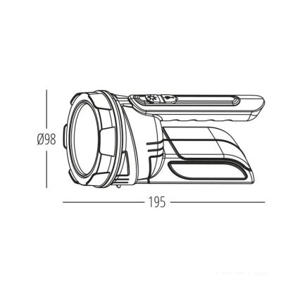 Перезаряжаемый светодиодный фонарь 2xLED/3W/5V 210 lm 1200 mAh чёрный