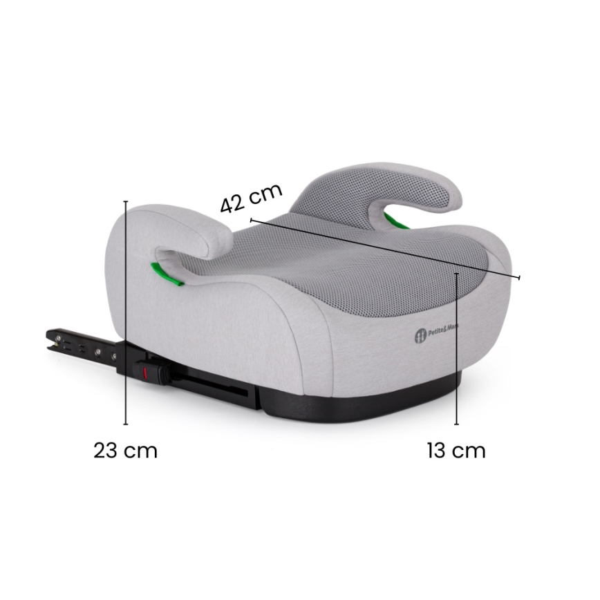 PETITE&MARS - Бустер для автомобіля OPTIMUS PRO i-Size Air 125-150 cm (22-36 kg) сірий