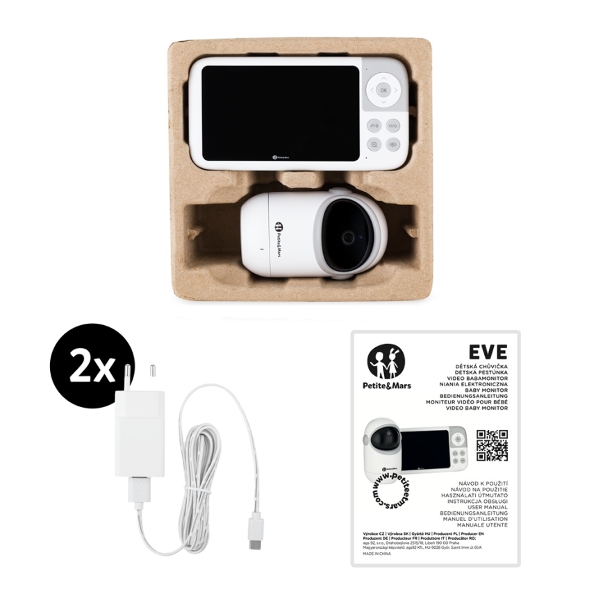 PETITE&MARS - Детская видеоняня с монитором EVE 5.0 3,8V 3050 mAh