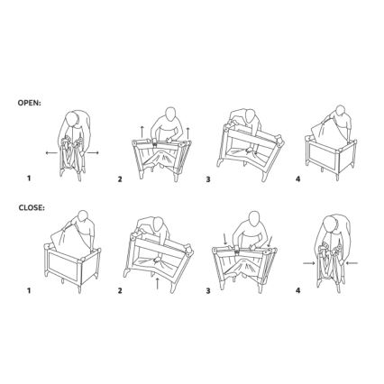 PETITE&MARS - Детский манеж для путешествий NOOK Urban Charchoal Grey