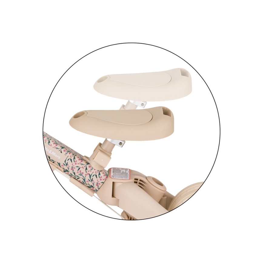 PETITE&MARS - Детский трёхколёсный велосипед 5 в 1 TURBO LIMITED Pink Meadow