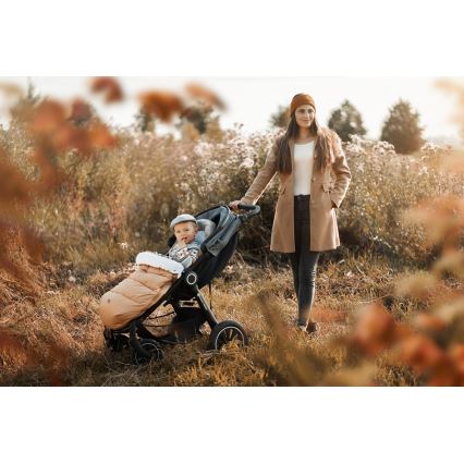 PETITE&MARS - Детское зимнее одеяло-конверт 4в1 COMFY Elegant Caramel/Beige коричневый