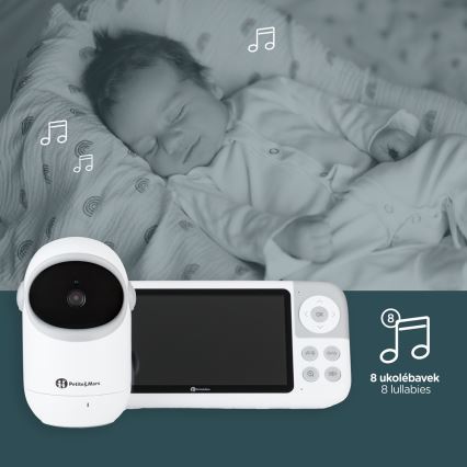 PETITE&MARS - Дитяча відеоняня з монітором EVE 5.0 3,8V 3050 mAh