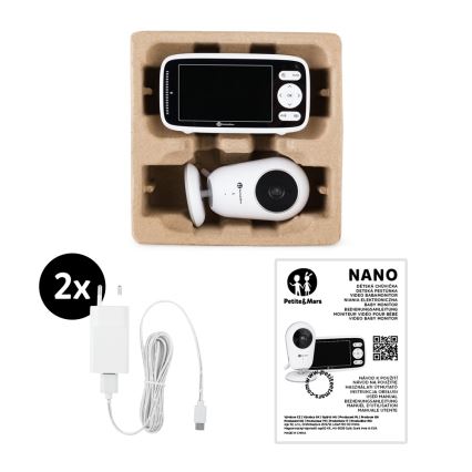PETITE&MARS - Дитяча відеоняня з монітором NANO 4.0 3,7V 1760 mAh