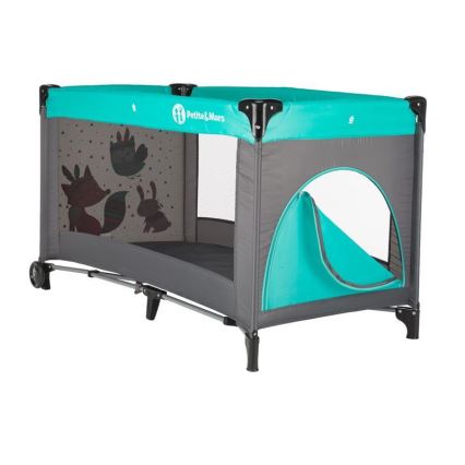PETITE&MARS - Дитяче ліжечко-манеж KOOT-FOX бірюзовий