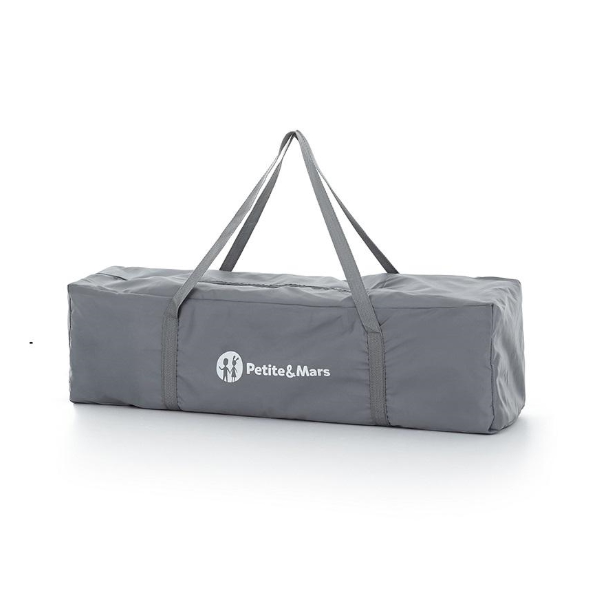 PETITE&MARS - Дитяче ліжечко-манеж NYJA TEDDY BIKER сірий/бежевий