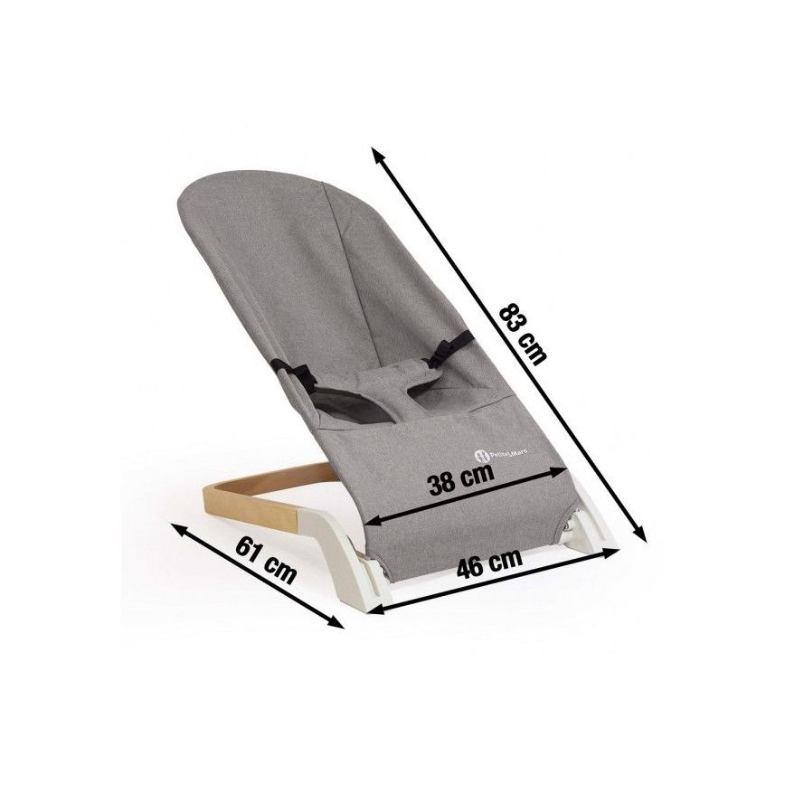 PETITE&MARS - Дитяче крісло-шезлонг CALMY сірий