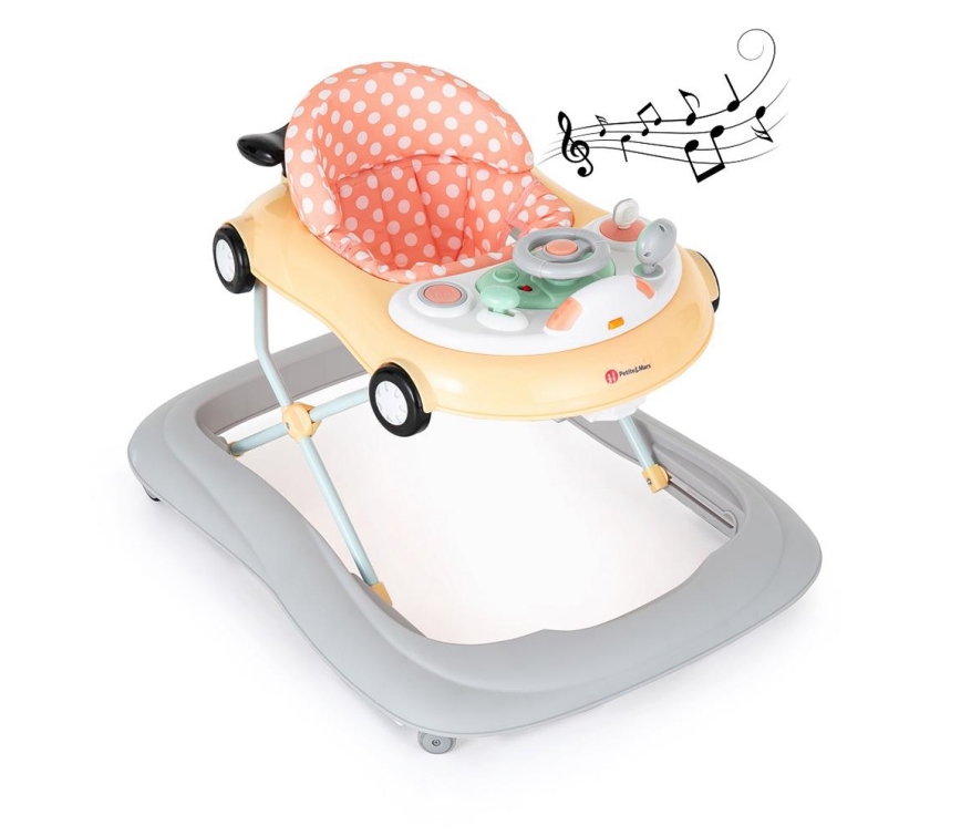 PETITE&MARS - Дитячі ходунки з мелодією CABRIO 2xAA помаранчевий