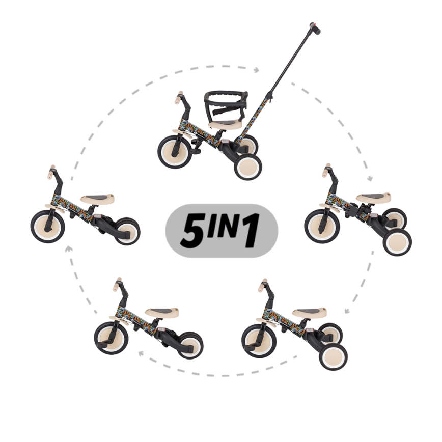 PETITE&MARS - Дитячий триколісний велосипед 5 в 1 TURBO LIMITED City Beat