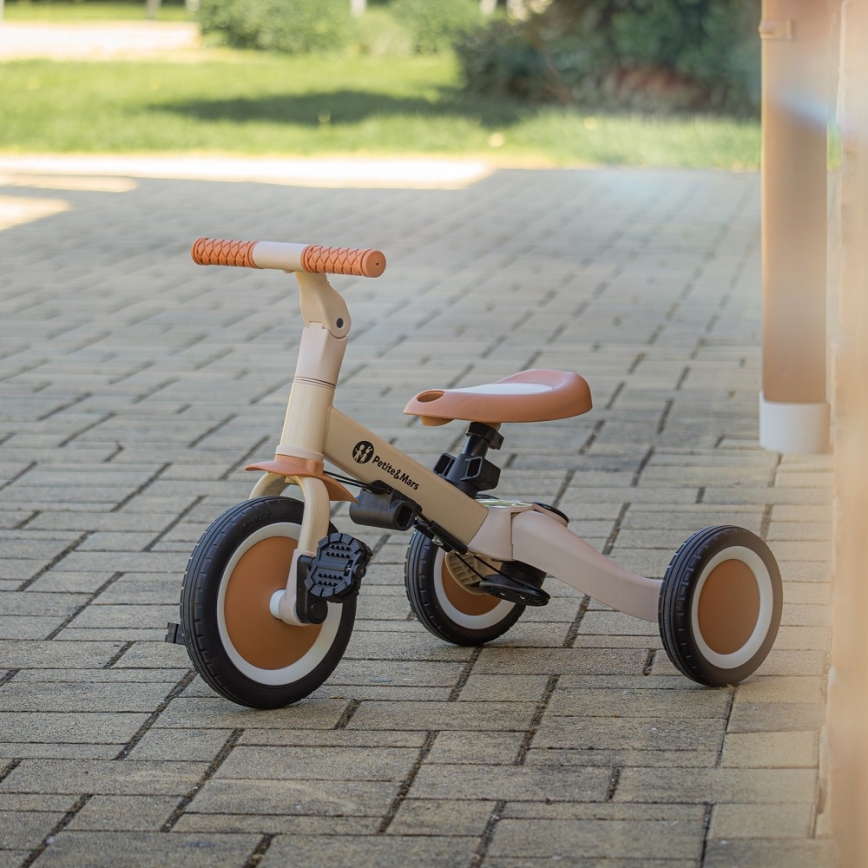 PETITE&MARS - Дитячий триколісний велосипед 5в1 TURBO Desert Sand