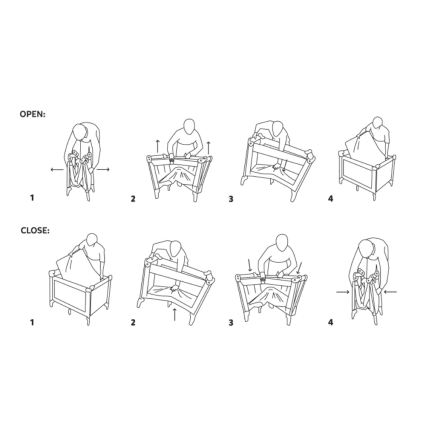PETITE&MARS - дорожнє ліжечко NYJA Urban Jungle Charcoal