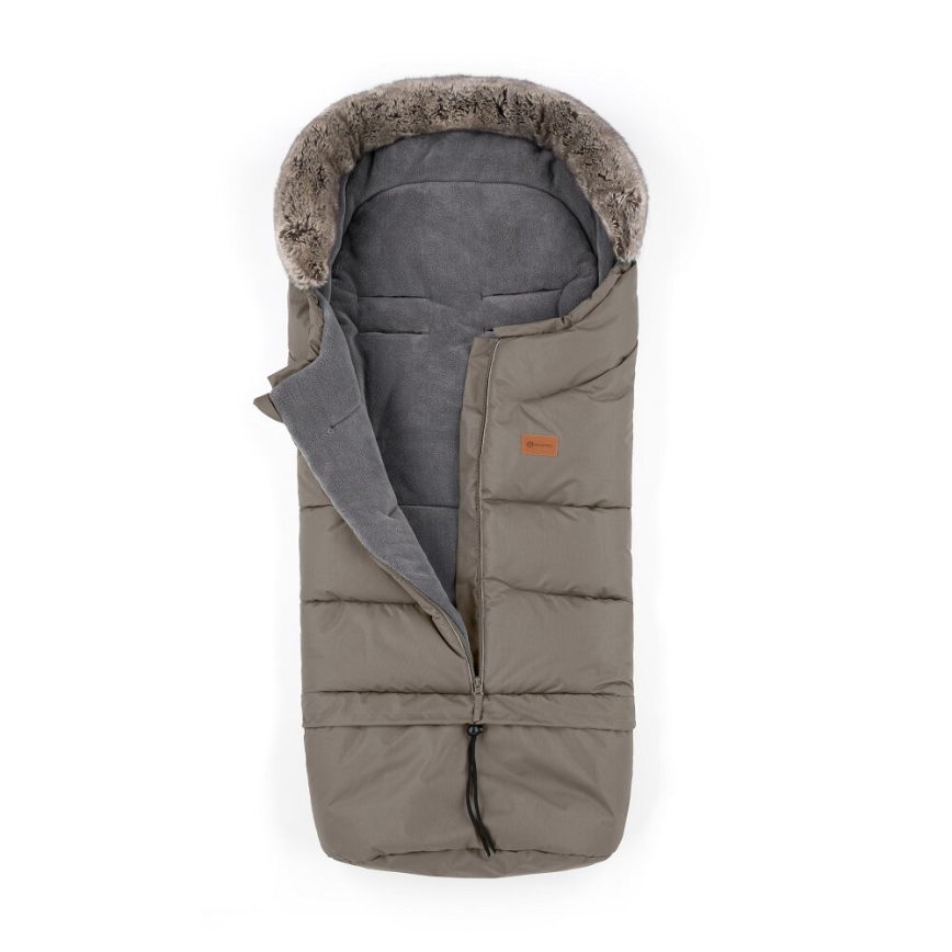 PETITE&MARS - НАБІР Дитяча зимова ковдра-конверт ARCTIC + рукавиці для коляски FURRY Mocha Mousse