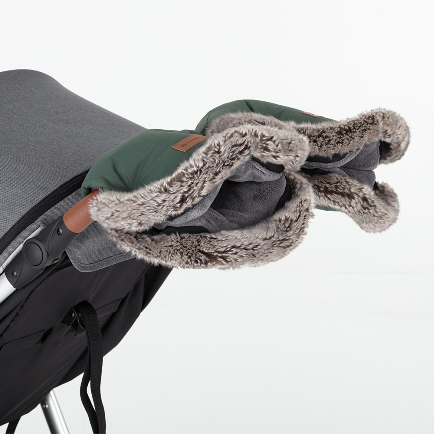 PETITE&MARS - НАБІР Дитячий конверт 4в1 COMFY + муфти для коляски FURRY хакі