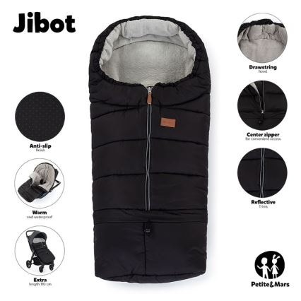 PETITE&MARS - НАБОР Детское зимнее одеяло-конверт 3в1 JIBOT + рукавицы для коляски зеленый