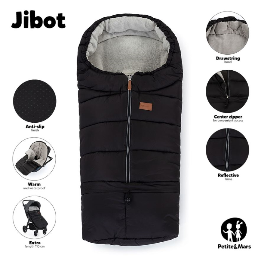 PETITE&MARS - НАБОР Детское зимнее одеяло-конверт 3в1 JIBOT + рукавицы для коляски зеленый