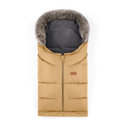PETITE&MARS - НАБОР Детское зимнее одеяло-конверт 4в1 ARCTIC + рукавицы для коляски FURRY Elegant Caramel