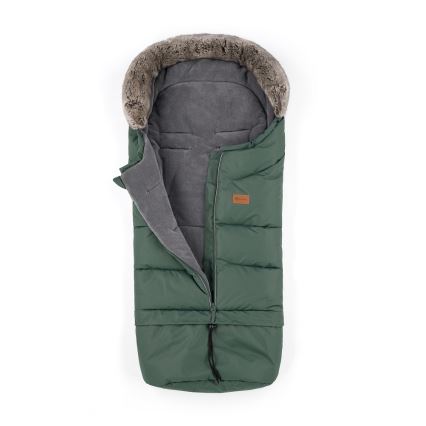 PETITE&MARS - НАБОР Детское зимнее одеяло-конверт 4в1 ARCTIC + рукавицы для коляски FURRY Veritable Khaki