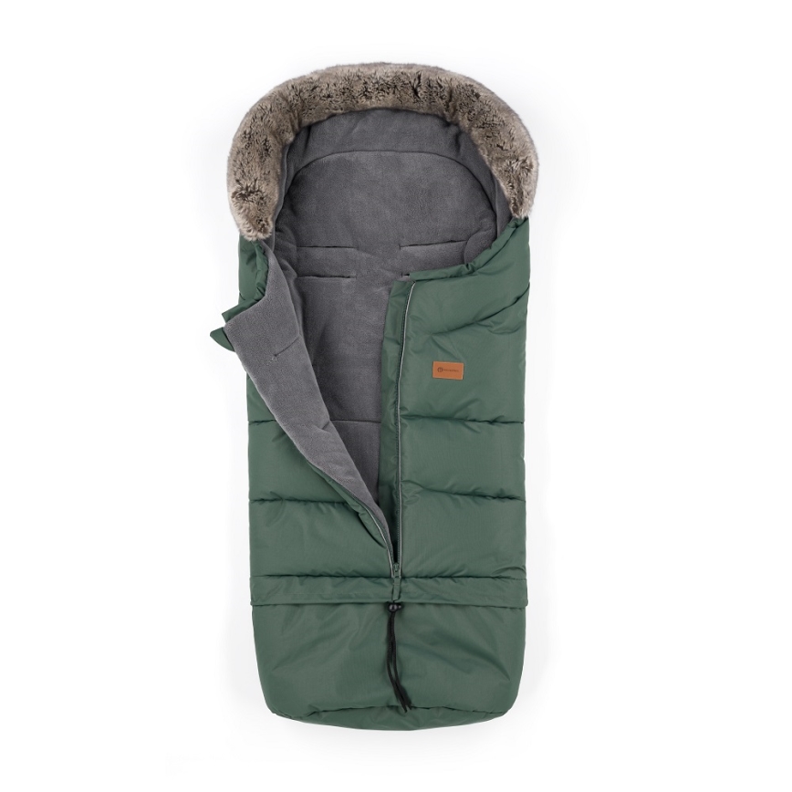 PETITE&MARS - НАБОР Детское зимнее одеяло-конверт 4в1 ARCTIC + рукавицы для коляски FURRY Veritable Khaki
