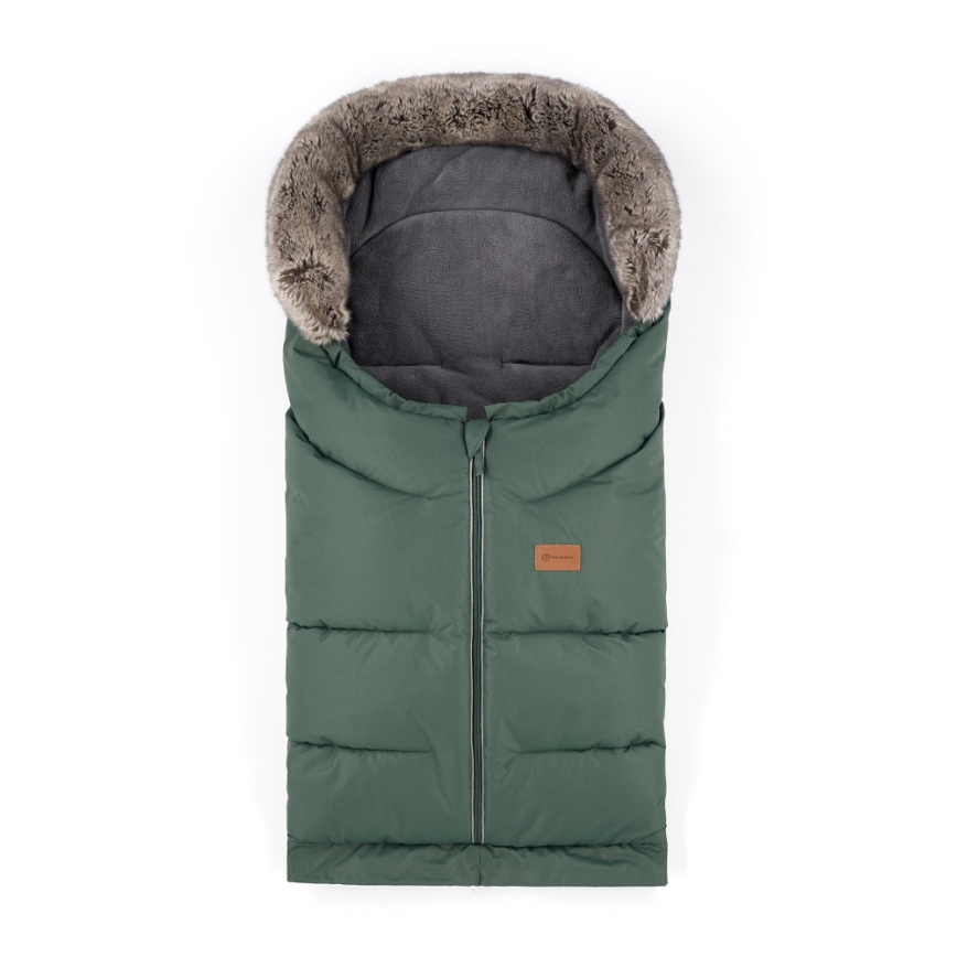PETITE&MARS - НАБОР Детское зимнее одеяло-конверт 4в1 ARCTIC + рукавицы для коляски FURRY Veritable Khaki