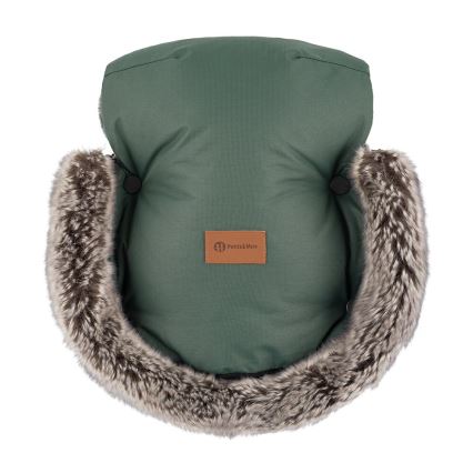 PETITE&MARS - НАБОР Детское зимнее одеяло-конверт 4в1 ARCTIC + рукавицы для коляски FURRY Veritable Khaki