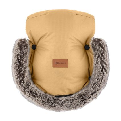 PETITE&MARS - НАБОР Детское зимнее одеяло-конверт 4в1 COMFY + рукавицы для коляски FURRY Elegant Caramel