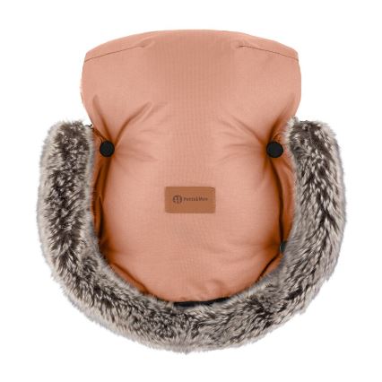 PETITE&MARS - НАБОР Детское зимнее одеяло-конверт 4в1 COMFY + рукавицы для коляски FURRY Pastel Peach