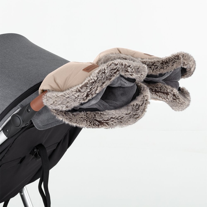 PETITE&MARS - НАБОР Детское зимнее одеяло-конверт 4в1 COMFY + рукавицы для коляски FURRY Роза Petal