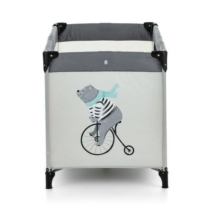 PETITE&MARS - Передвижная детская кроватка-манеж NYJA TEDDY BIKER серый/бежевый