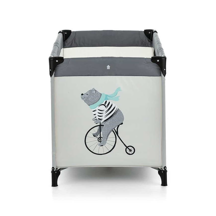 PETITE&MARS - Передвижная детская кроватка-манеж NYJA TEDDY BIKER серый/бежевый