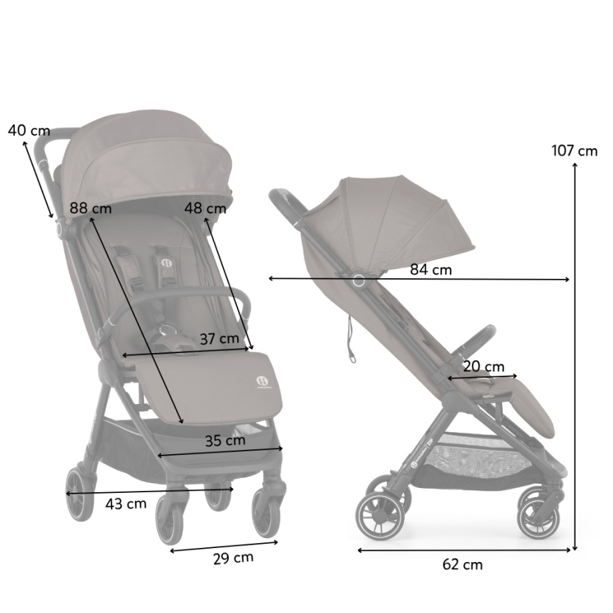 ПЕТІТЕ&МАРС - прогулянкова коляска ЗІП кремово-какаовий
