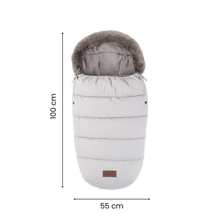 PETITE&MARS - КОМПЛЕКТ Детский конверт 4 в 1 COMFY + муфты для коляски FURRY Mocha Mousse