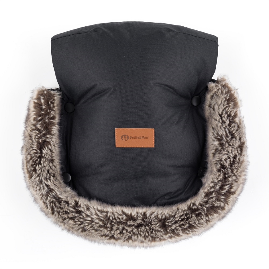 PETITE&MARS - НАБІР Дитячий конверт 4в1 COMFY Stylish Beauty + муфти для коляски FURRY Forever Black