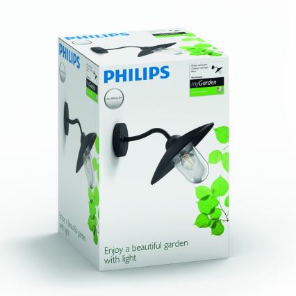 Philips 01643/30/PN - Уличный настенный светильник HAMMOCK 1xE27/60W/230V IP44
