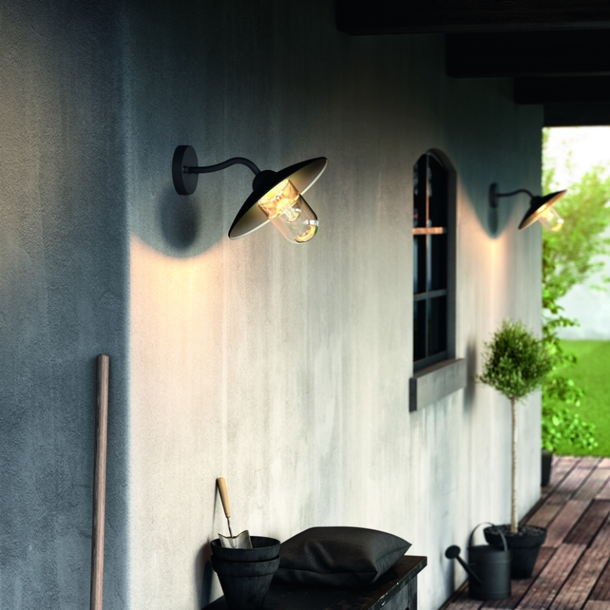 Philips 01643/30/PN - Зовнішній настінний світильник HAMMOCK 1xE27/60W/230V IP44