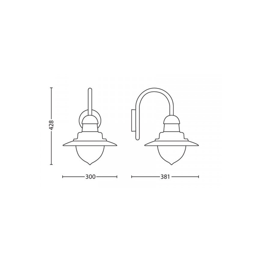 Philips 01652/06/PN - Уличный настенный светильник MYGARDEN RAINDROP 1xE27/53W/230V IP44