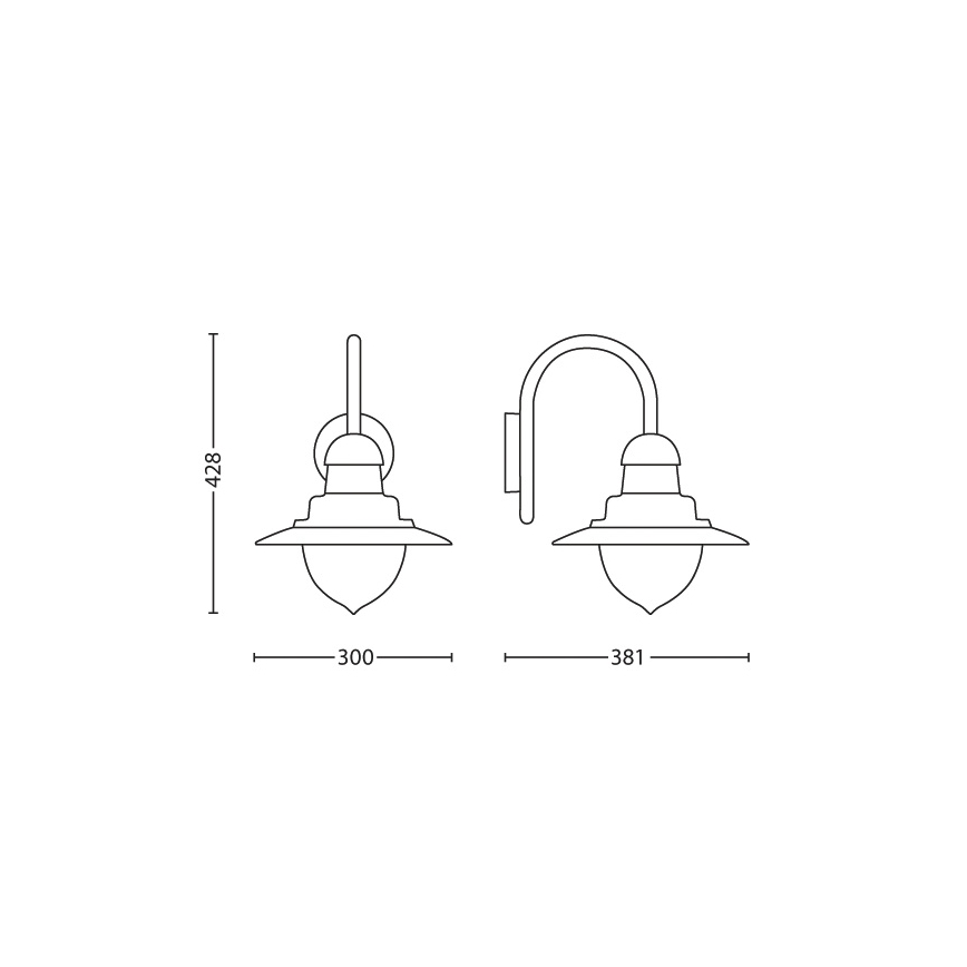 Philips 01652/52/16 - Зовнішній настінний світильник MYGARDEN RAINDROP 1xE27/53W IP44