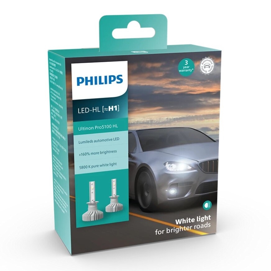 Philips 11258U51X2 - НАБОР 2x Светодиодная автомобильная лампа Ultinon Pro5100 H1 P14,5s/12W/12/24V 5800K