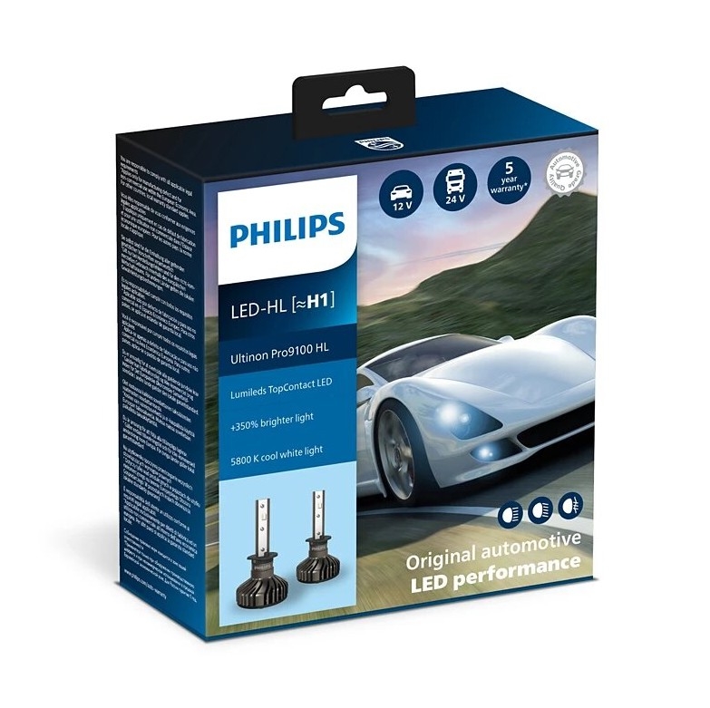 Philips 11258U91X2 - НАБОР 2x Светодиодная автомобильная лампа Ultinon Pro9100 H1 P14,5s/13,2W/12/24V 5800K