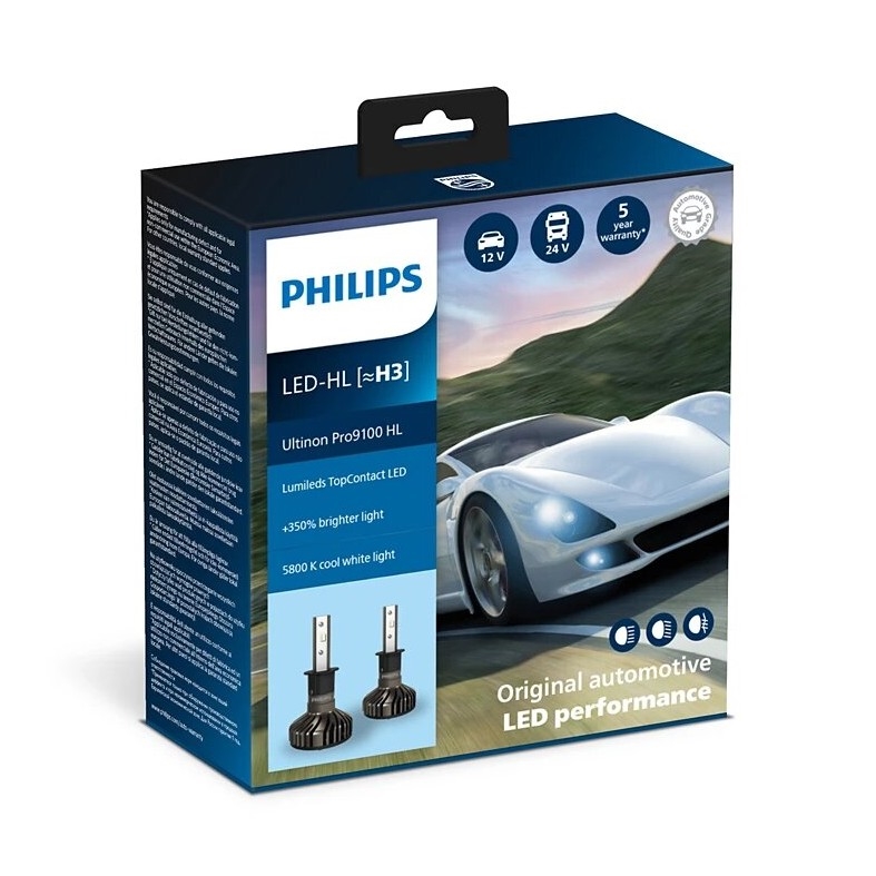 Philips 11336U91X2 - НАБІР 2x LED Автомобільна лампочка Ultinon Pro9100 H3 PK22s/13,2W/12/24V 5800K