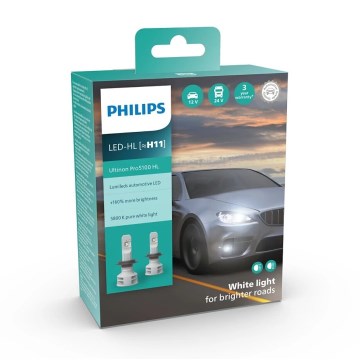 Philips 11362U51X2 - НАБІР 2xLED Автомобільна лампочка Ultinon Pro5100 H11 PGJ19-2/12W/12/24V 5800K
