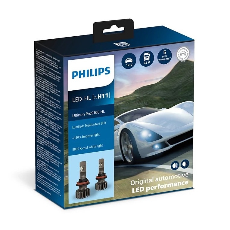 Philips 11362U91X2 - НАБОР 2x Светодиодная автомобильная лампа Ultinon 9100 H11 PGJ19-2/13,2W/12/24V 5800K