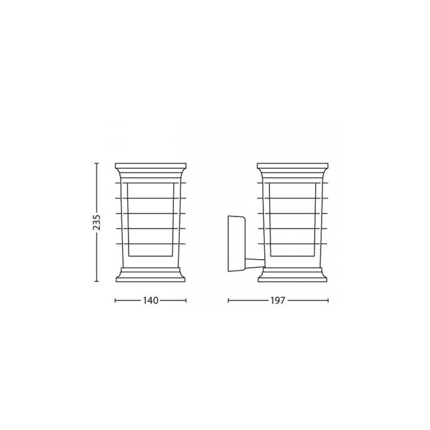 Philips 15280/54/PN - Уличный светодиодный настенный светильник MyGarden PATIO 1xE27/60W/230V IP44