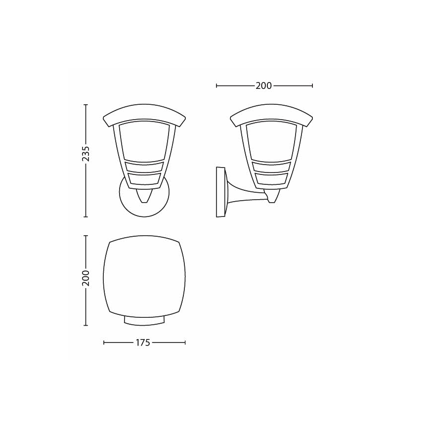 Philips 15380/30/16 - Зовнішній настінний світильник MYGARDEN CREEK 1xE27/60W/230V IP44