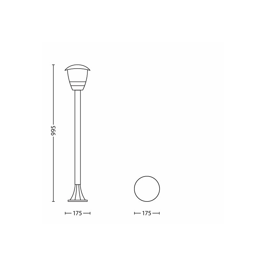 Philips 15383/30/16 - Уличная лампа MYGARDEN CREEK 1xE27/60W/230V IP44 черная