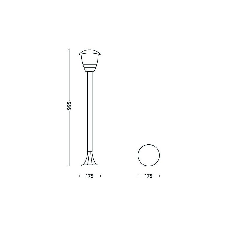 Philips 15383/31/16 - Уличная лампа MYGARDEN CREEK 1xE27/60W/230V IP44