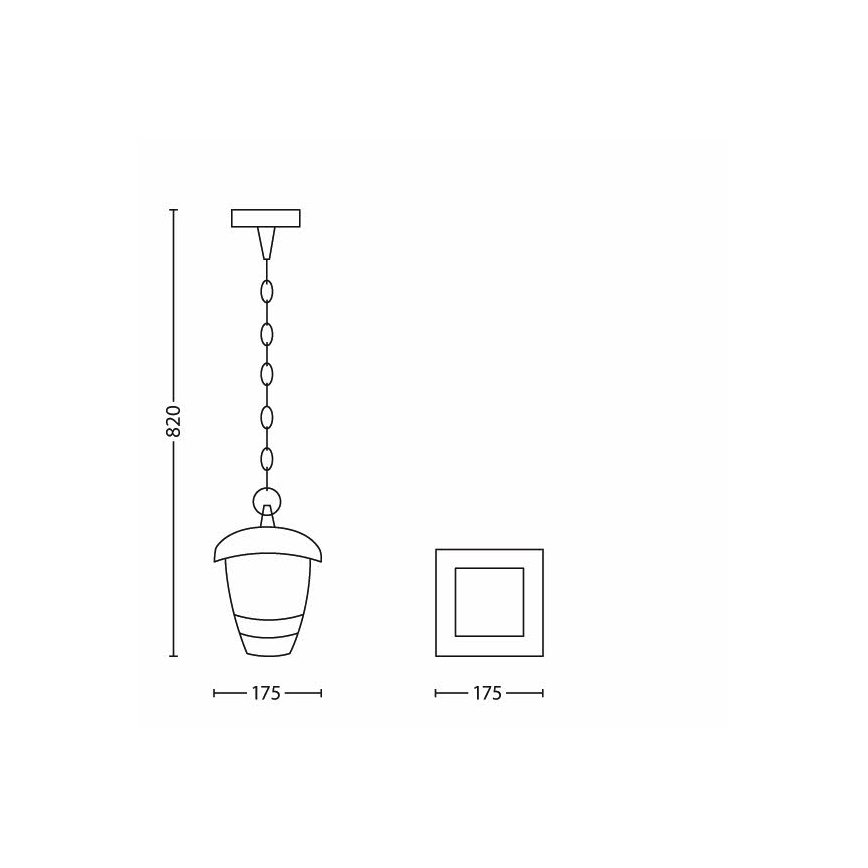 Philips 15386/30/16 - Уличная подвесная люстра MYGARDEN CREEK 1xE27/60W/230V черная IP44