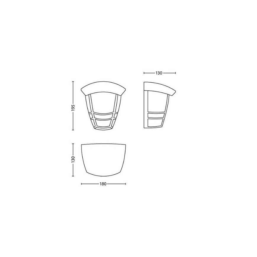 Philips 15387/31/16 - Уличный настенный светильник MYGARDEN CREEK E27/60W/230V IP44