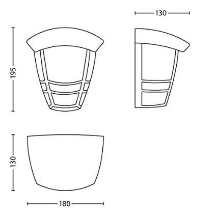 Philips - Зовнішній настінний світильник E27/60W/230V IP44
