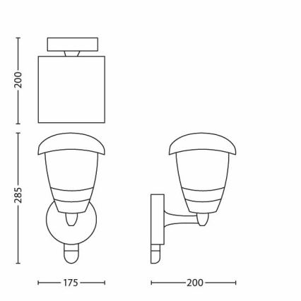 Philips - Уличный настенный светильник с датчиком 1xE27/60W IP44